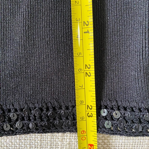 Black Knit Sequin Crochet Detail Button Up Holiday Party Office Sweater- Sz-M - Picture 15 of 16